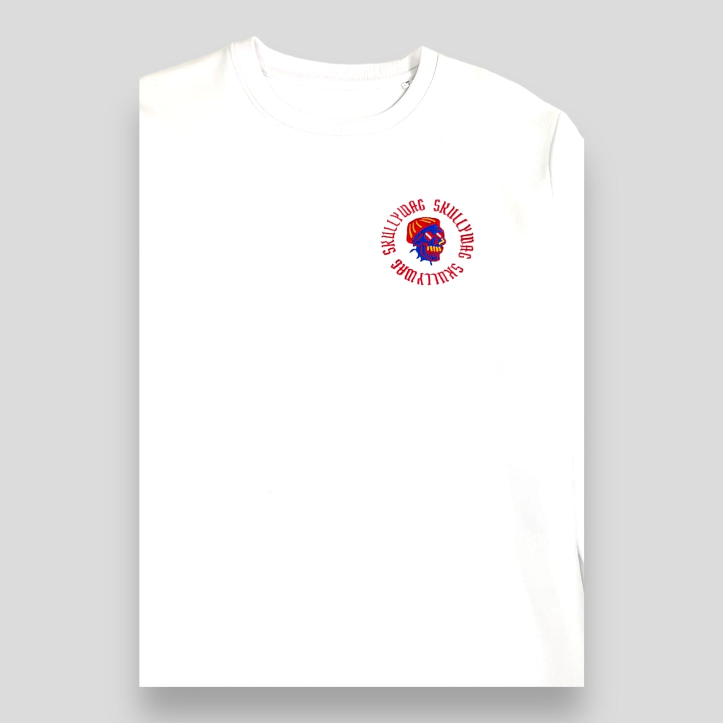White sweater full embroidery logo