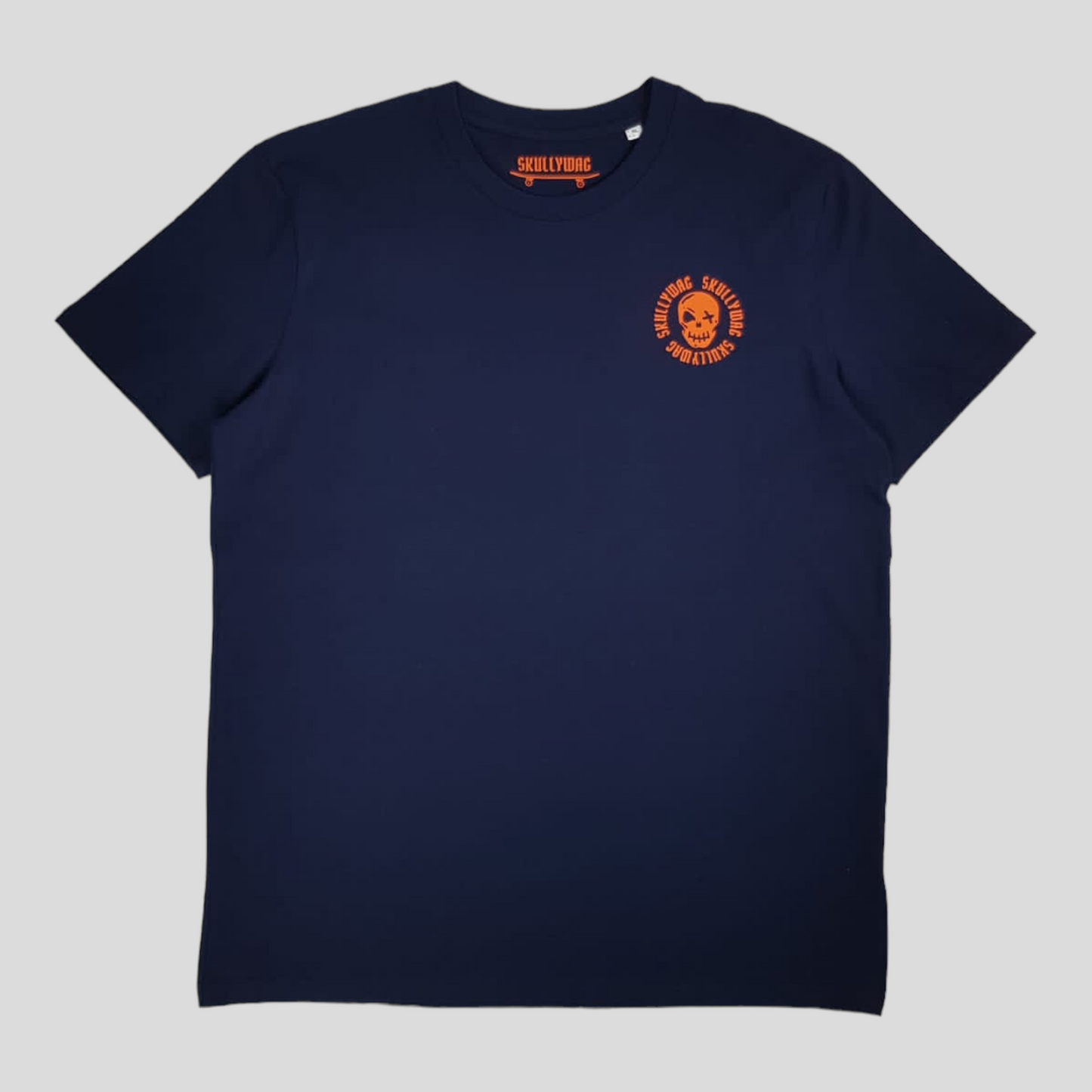 Navy/orange pirate logo