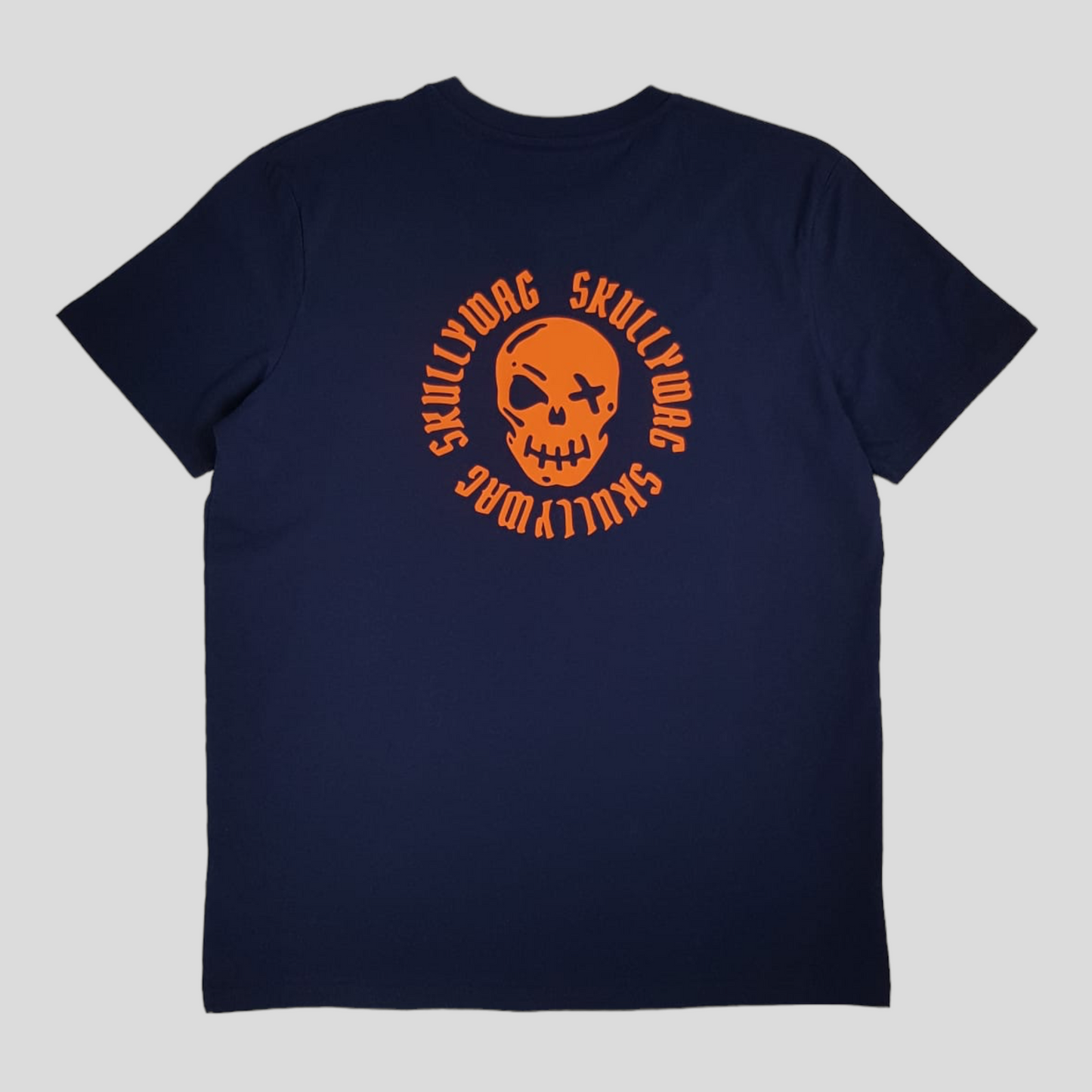 Navy/orange pirate logo