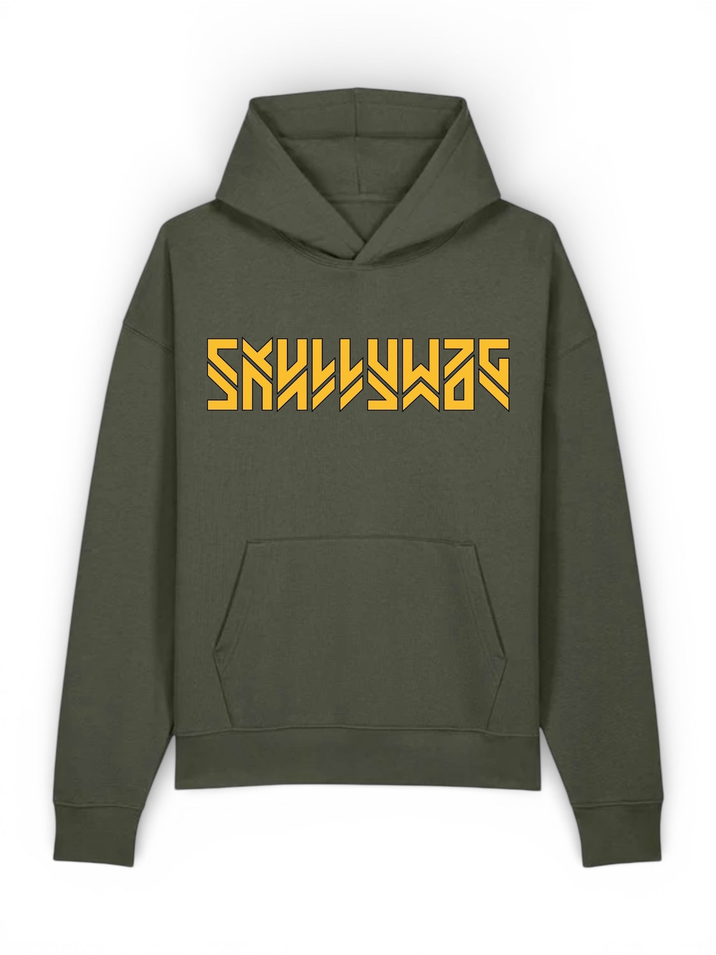Khaki hoodie/yellow brick vinyl logo