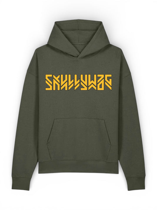 Khaki hoodie/yellow brick vinyl logo