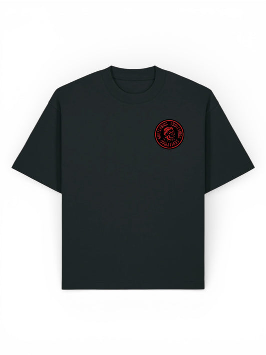 Black/ red skull brick vinyl logo