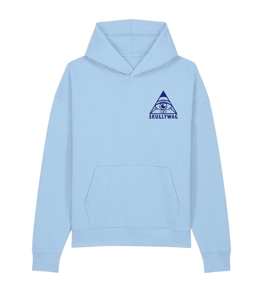 Blue soul hoodie/navy raised brick vinyl logo