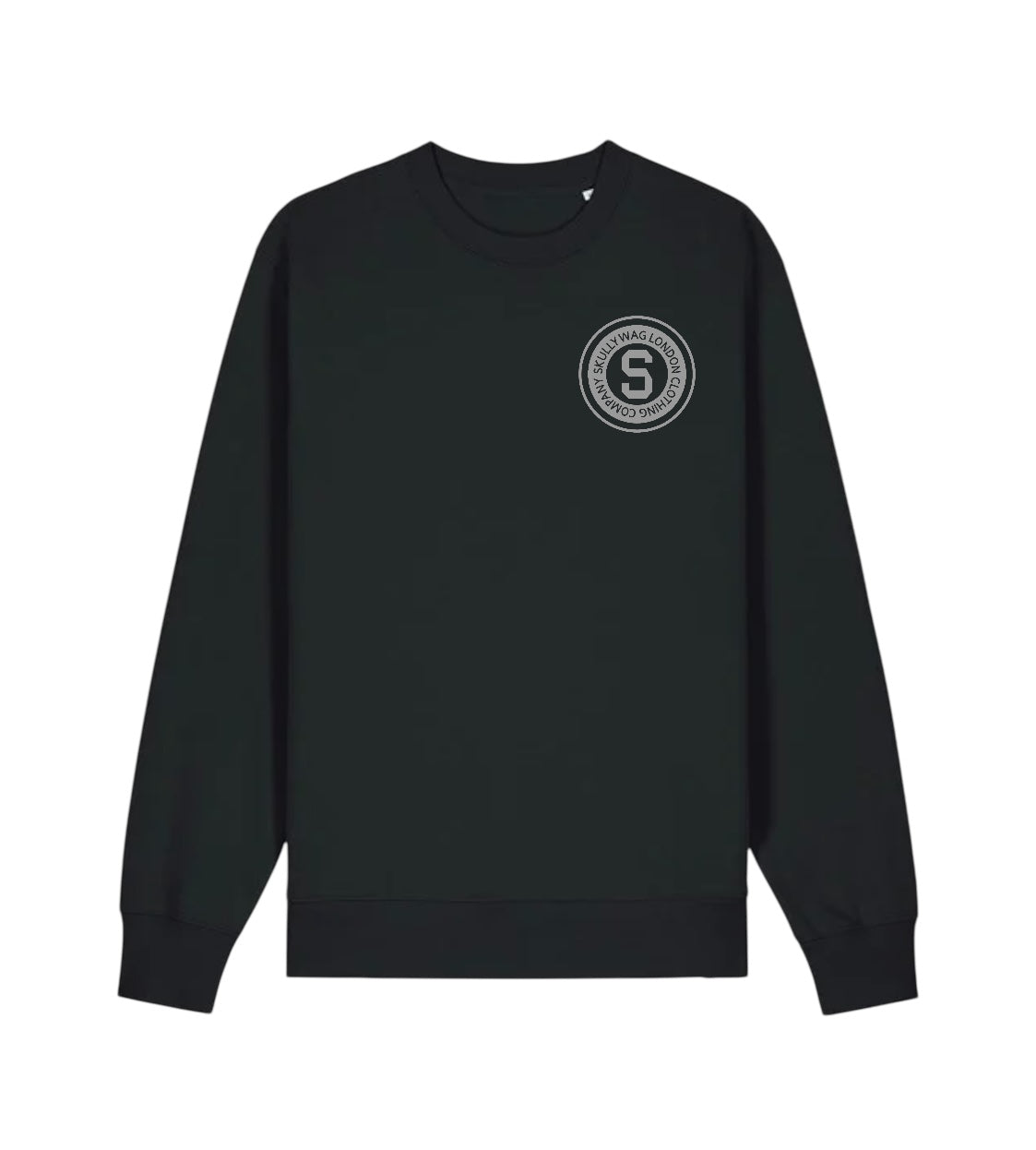 Black sweater and track bottom set/ grey raised brick vinyl logo