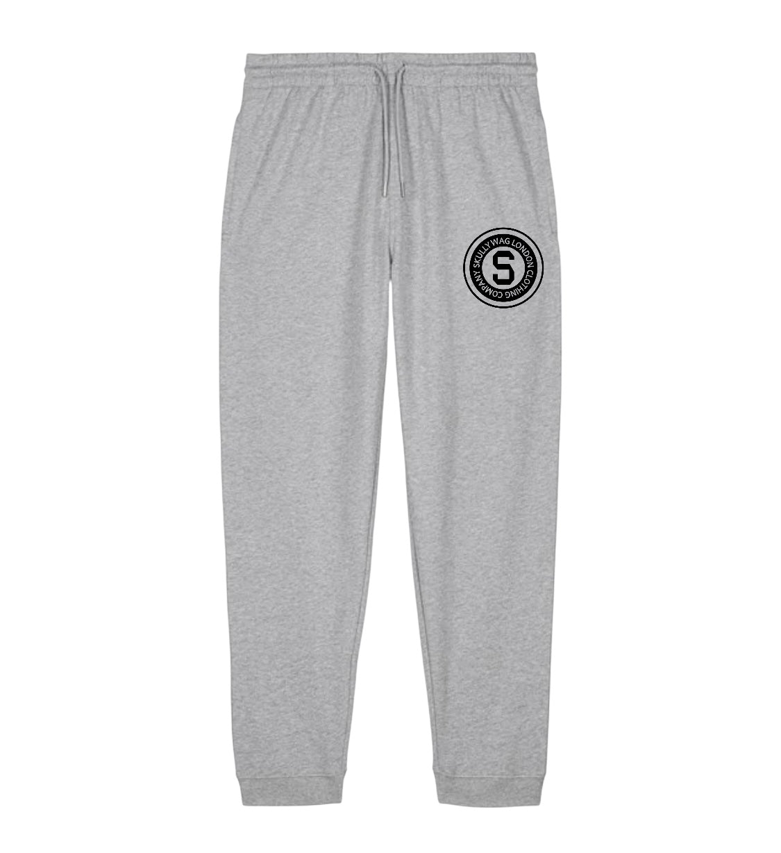 Heather grey sweater and track bottom/ black raised brick vinyl logo