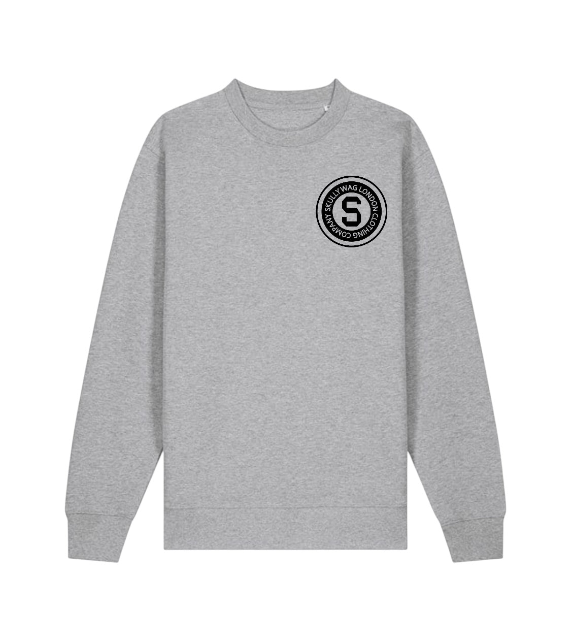 Heather grey sweater and track bottom/ black raised brick vinyl logo