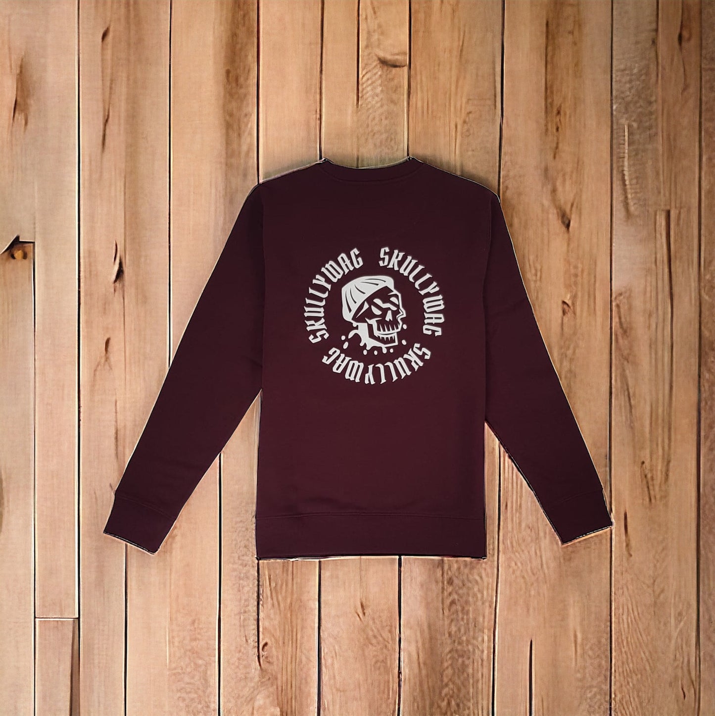 Maroon sweater/white logo