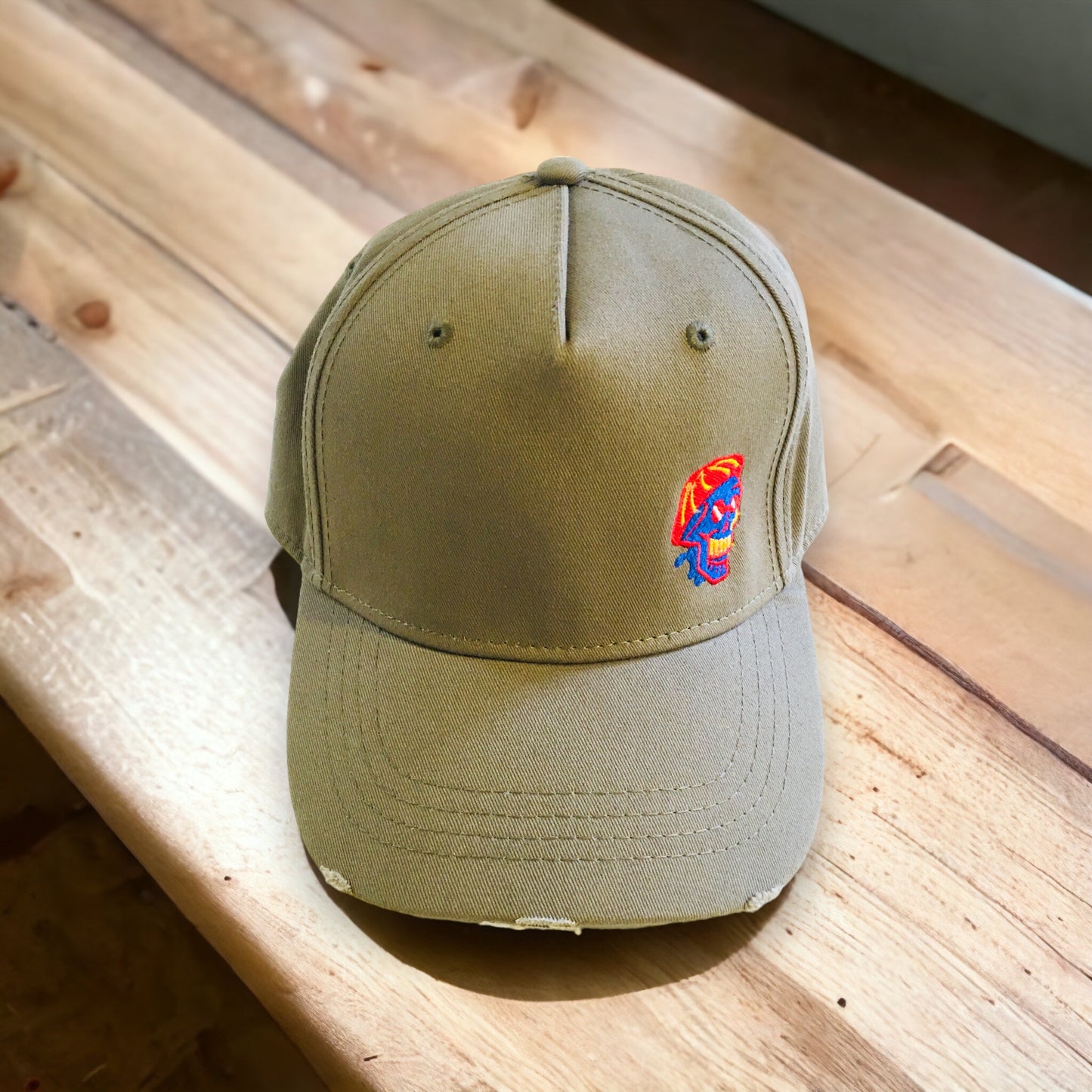 Khaki distressed cap