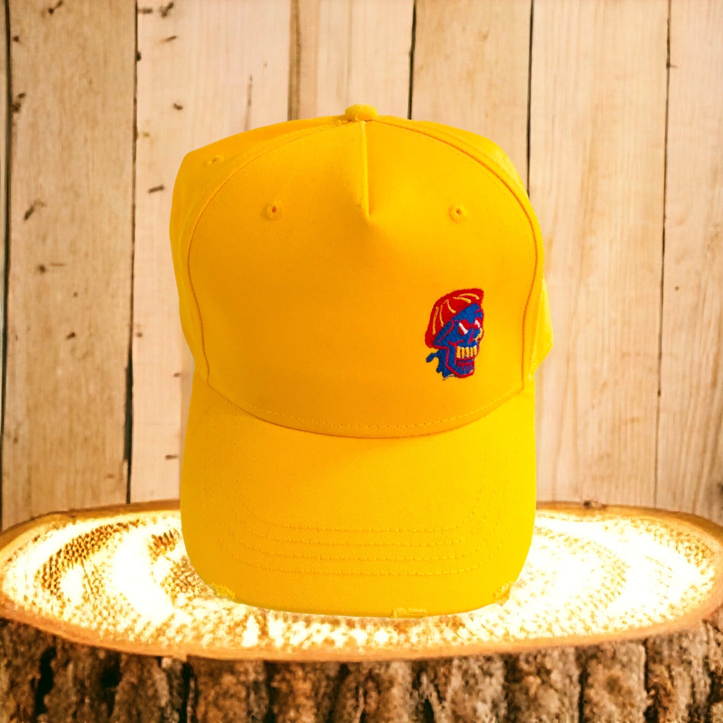 Sku distressed cargo cap yellow